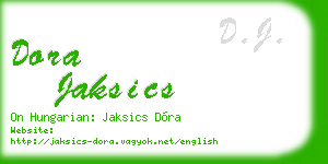 dora jaksics business card